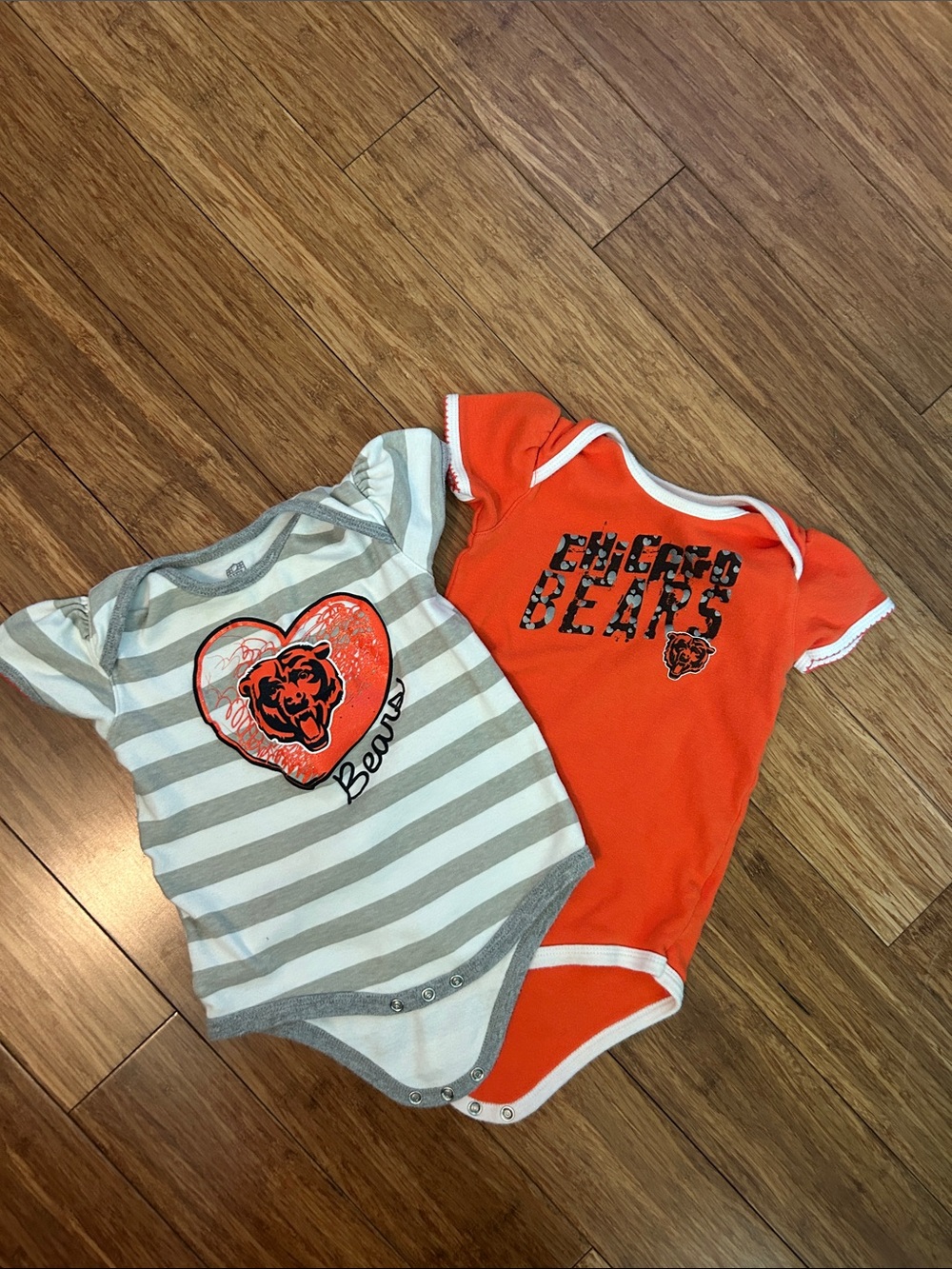 NFL Chicago Bears Baby One-Piece Bodysuit Set - Orange & Gray